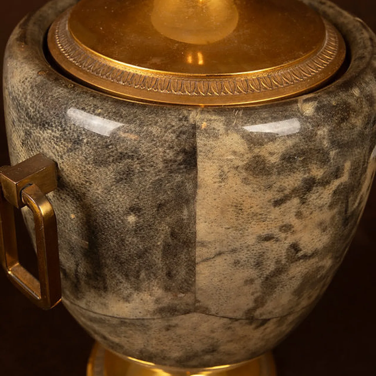 Macabo parchment and brass thermos Glacette, 1950s 9
