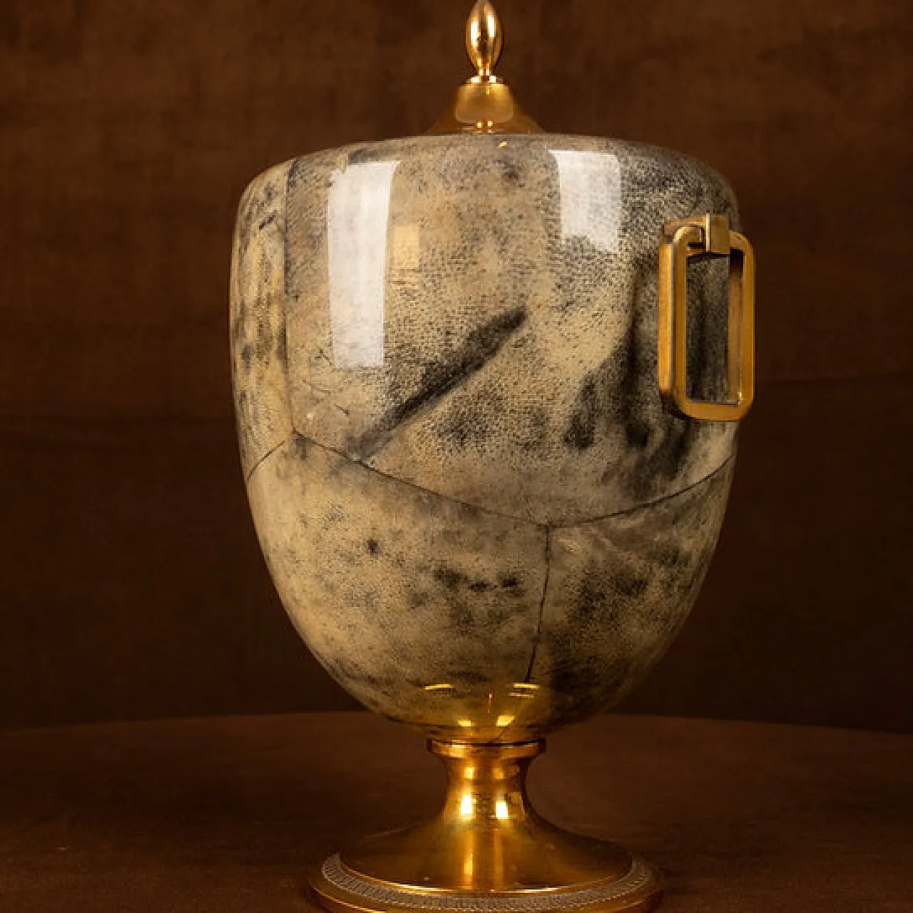 Macabo parchment and brass thermos Glacette, 1950s 11