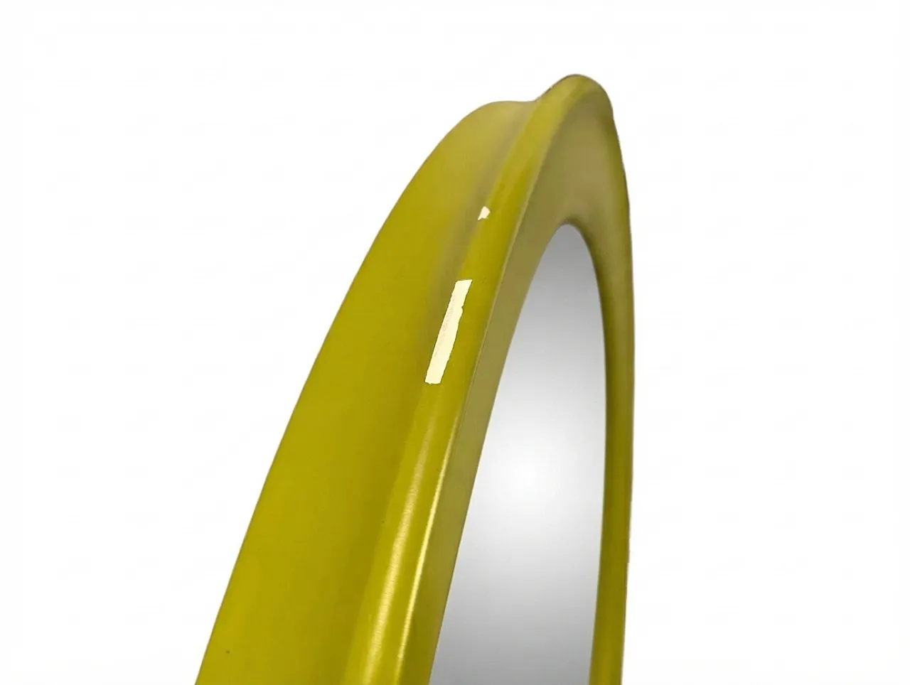 Coppia di specchi rotondi verde oliva, anni 70 7