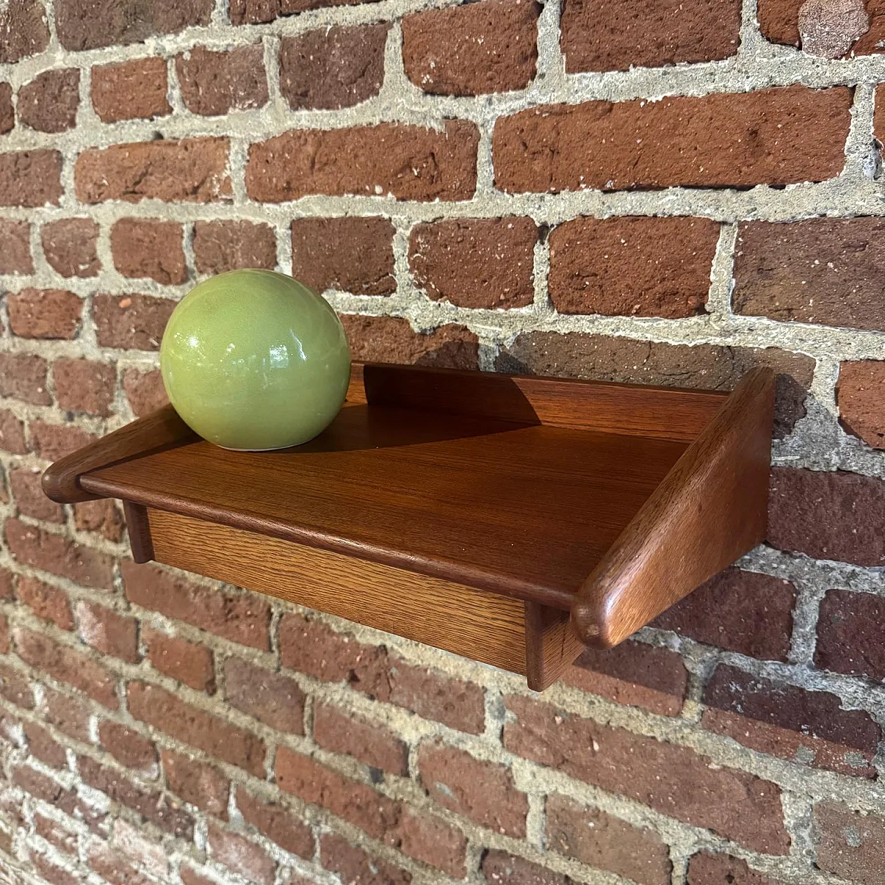 Mid-Century teak shelf with drawer, 1960s 5