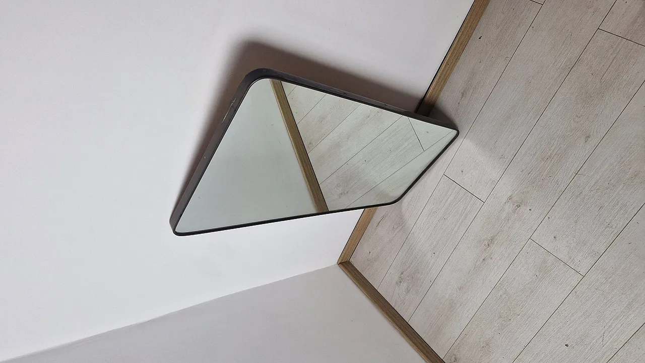 Specchio con cornice sinuosa in ottone stile Gio Ponti, anni '50 3