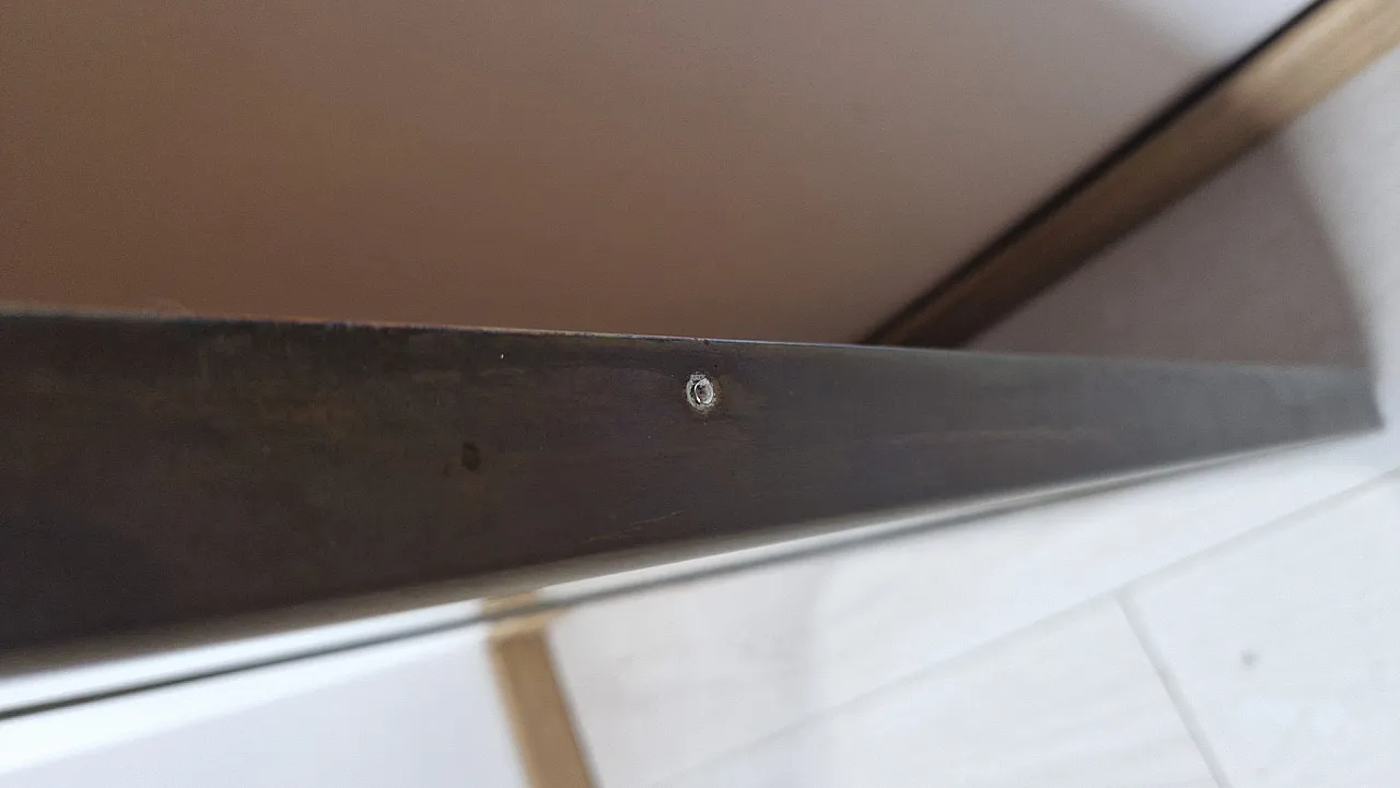 Specchio con cornice sinuosa in ottone stile Gio Ponti, anni '50 4