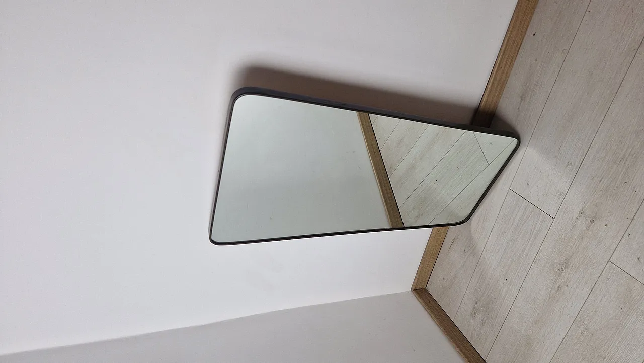 Specchio con cornice sinuosa in ottone stile Gio Ponti, anni '50 5