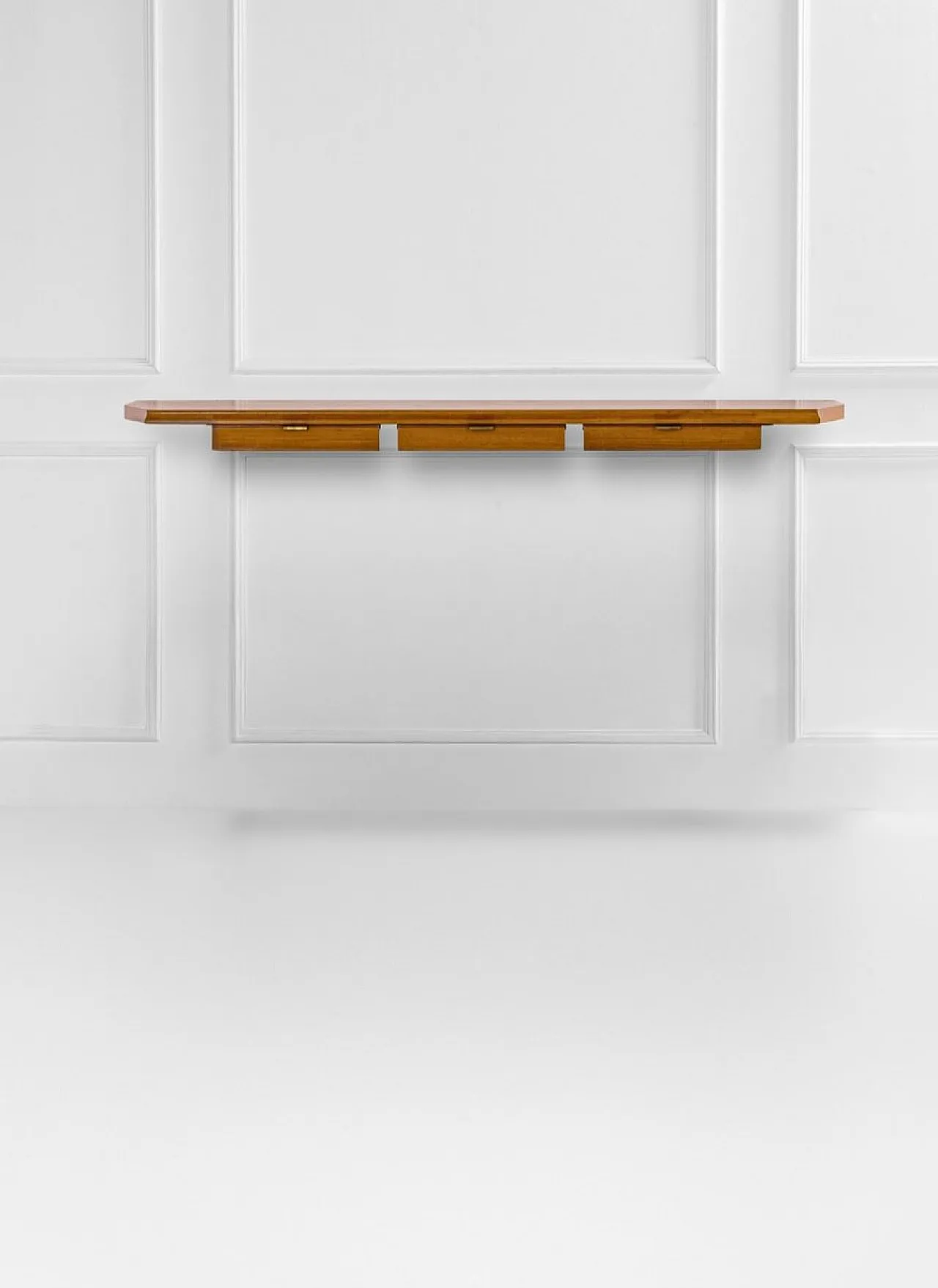 Console table in wood and brass by Osvaldo Borsani for ABV, 1950s 1
