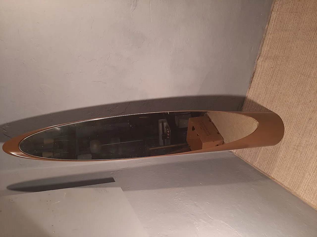Specchio da terra Unghia in plastica marrone, anni '70 7
