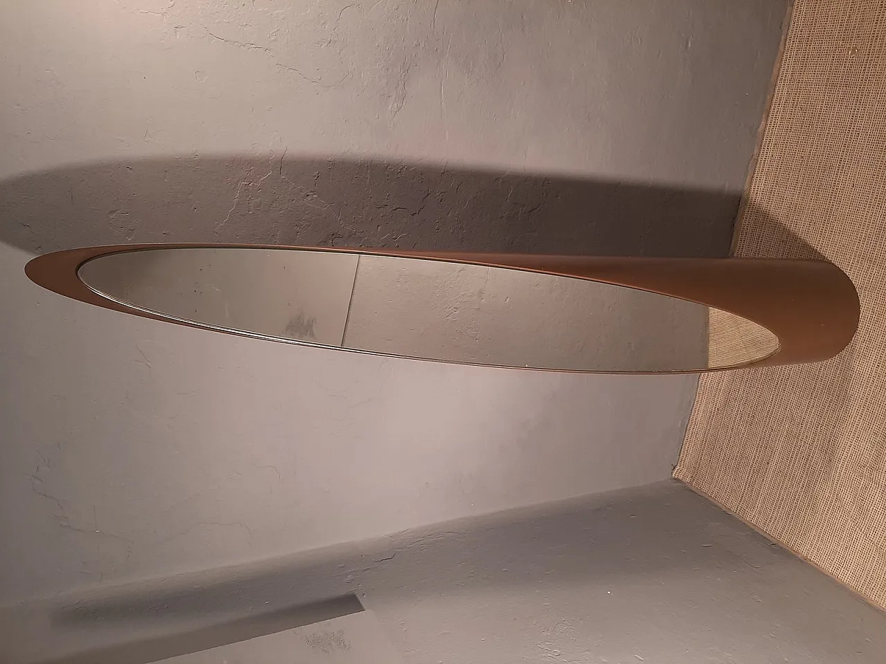 Specchio da terra Unghia in plastica marrone, anni '70 8
