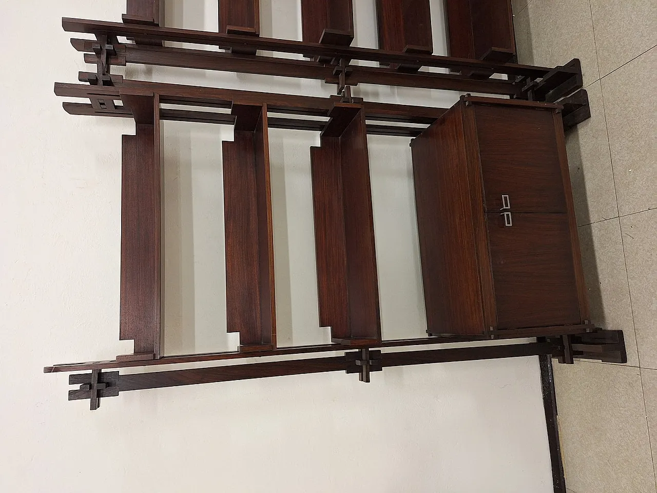 Pair of bookshop shelves by Marco Comolli for Mobilia, 1950s 7