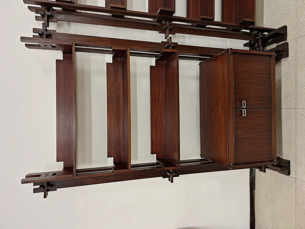 Pair of bookshop shelves by Marco Comolli for Mobilia, 1950s 9