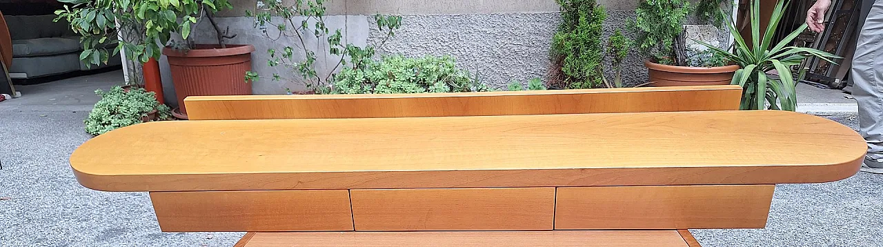 Console shelf in walnut with drawers under the top, 1980s 1