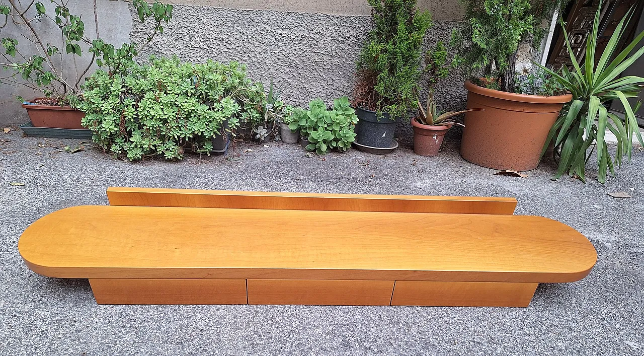 Console shelf in walnut with drawers under the top, 1980s 3