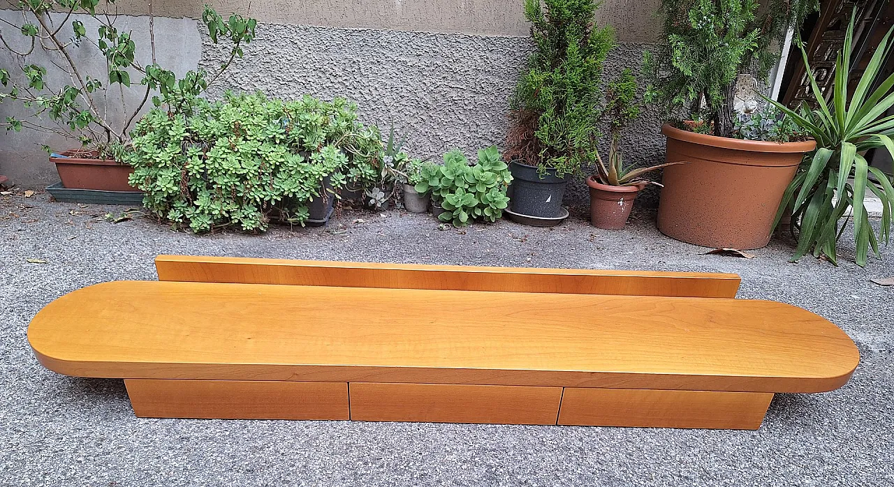 Console shelf in walnut with drawers under the top, 1980s 4