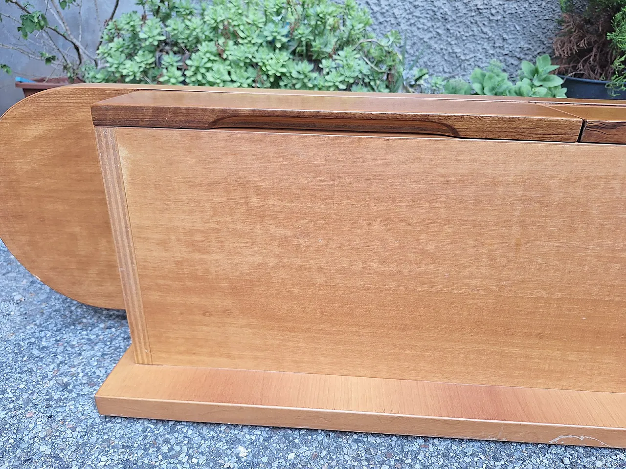 Console shelf in walnut with drawers under the top, 1980s 5