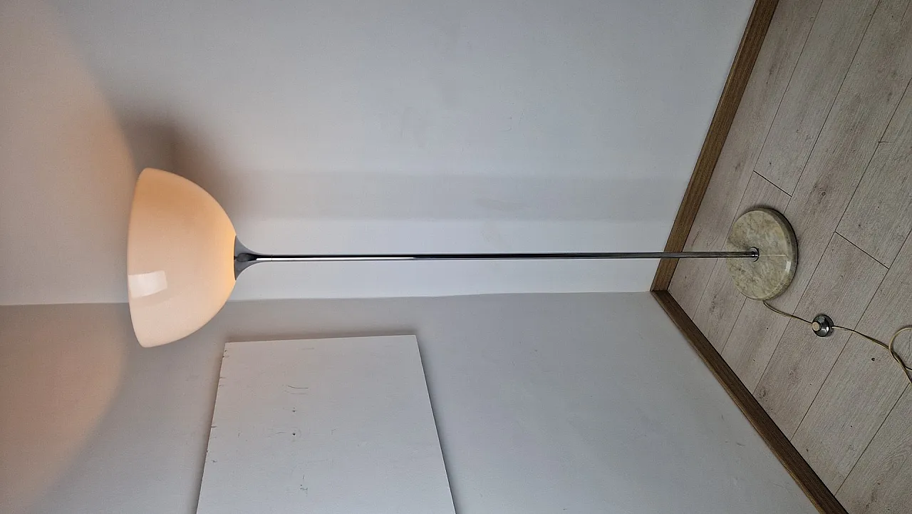 Floor lamp in chrome with milk glass lampshade, 1970s 3