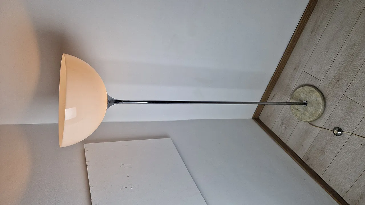 Floor lamp in chrome with milk glass lampshade, 1970s 4