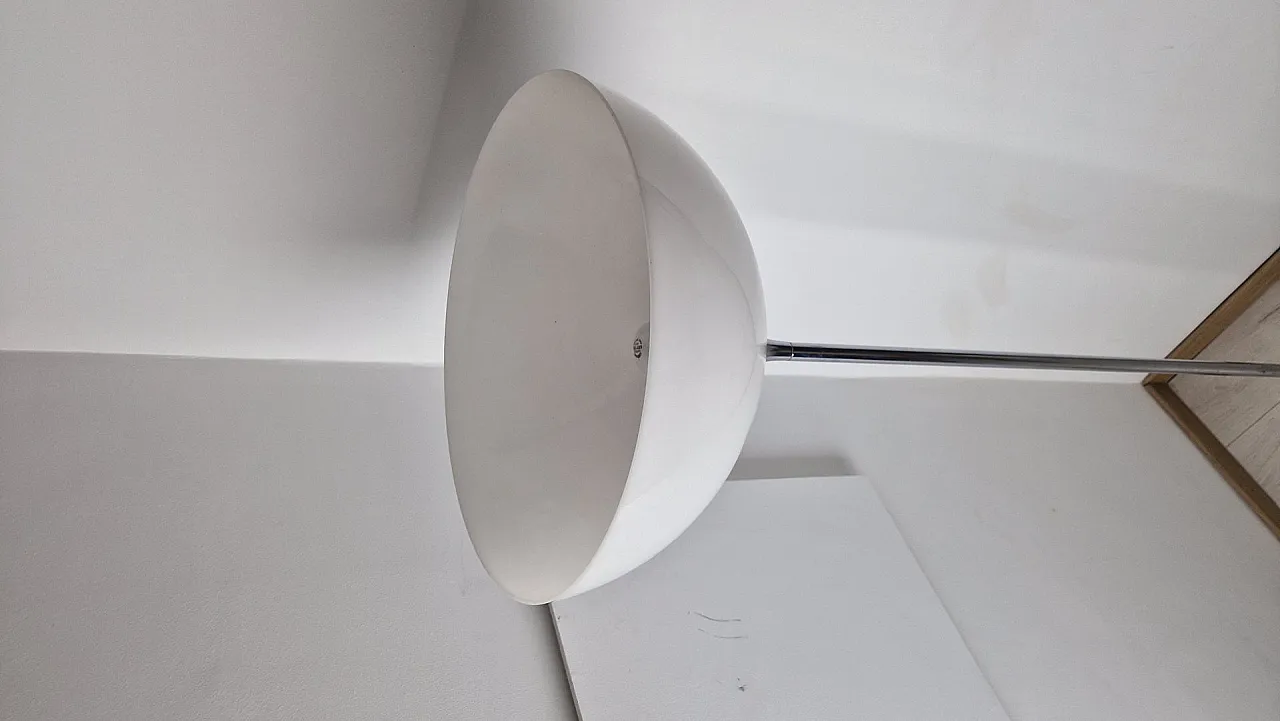 Floor lamp in chrome with milk glass lampshade, 1970s 6