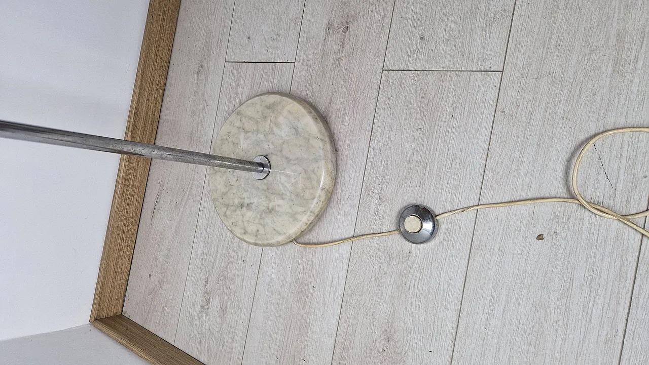 Floor lamp in chrome with milk glass lampshade, 1970s 8