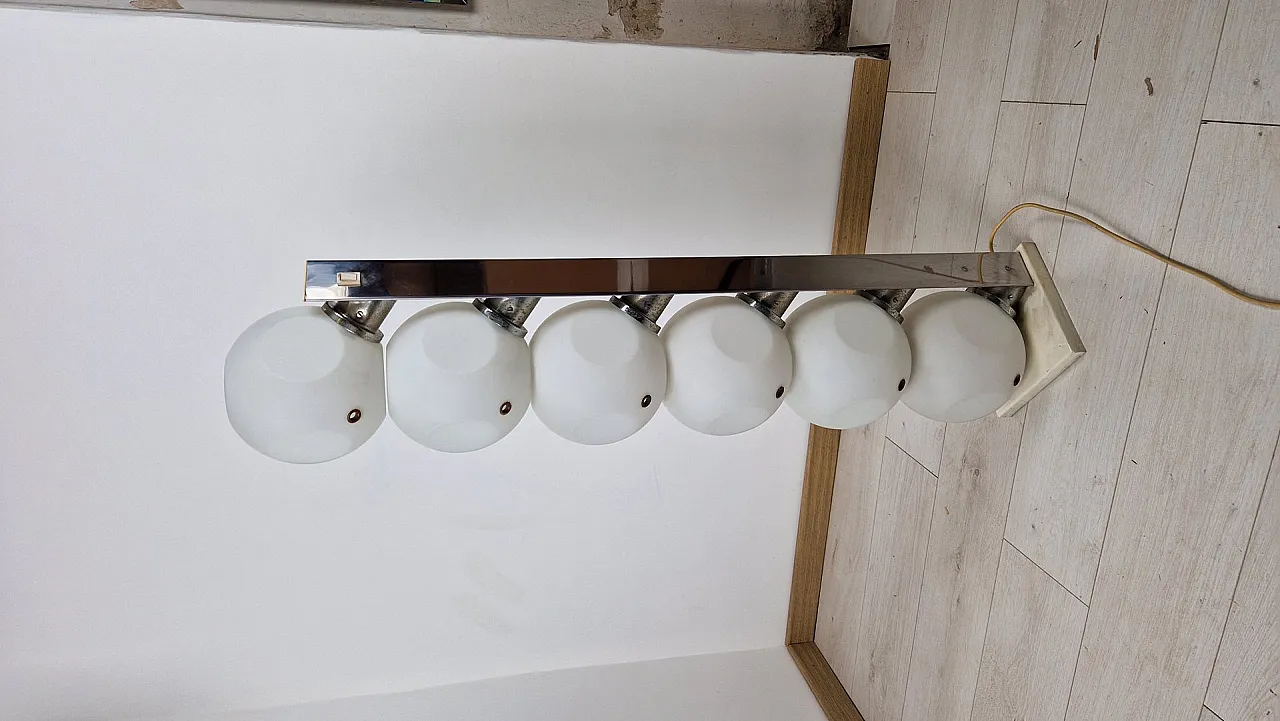 P440 floor lamp in opaline glass and metal from Lumi, 1970s 1