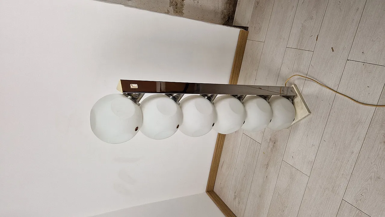 P440 floor lamp in opaline glass and metal from Lumi, 1970s 2