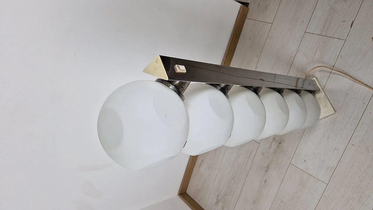 P440 floor lamp in opaline glass and metal from Lumi, 1970s 3