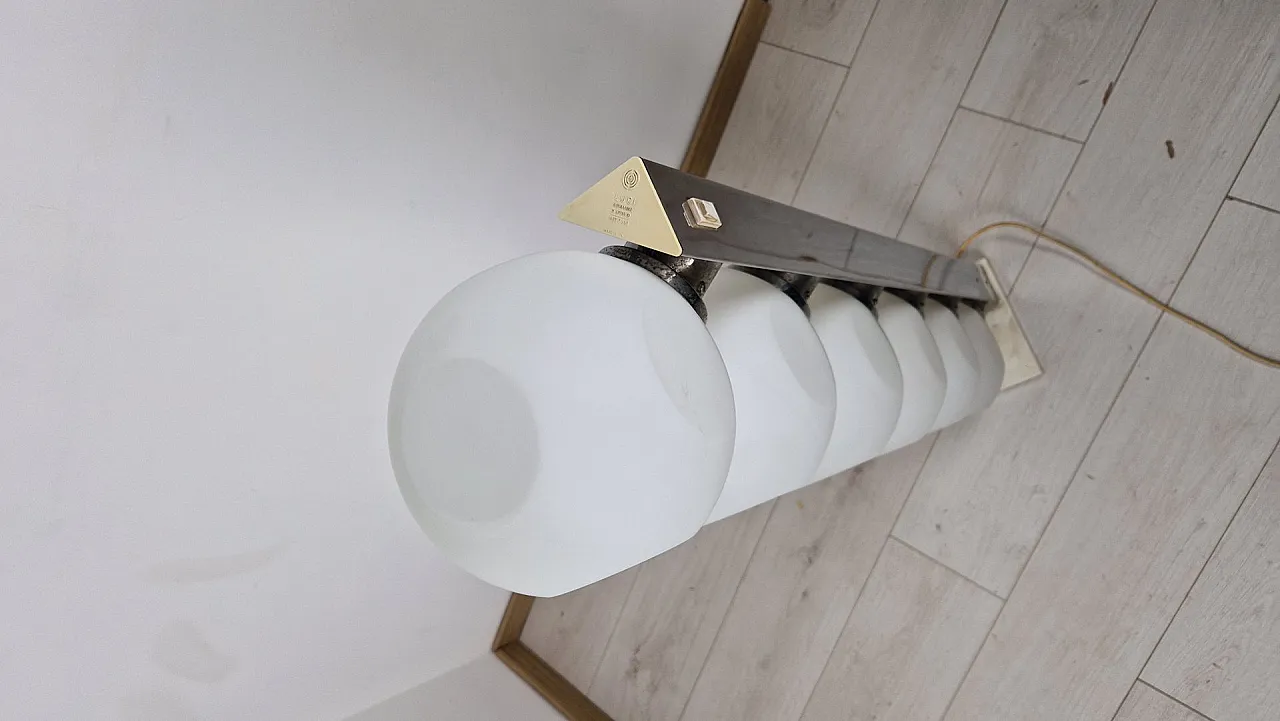 P440 floor lamp in opaline glass and metal from Lumi, 1970s 4