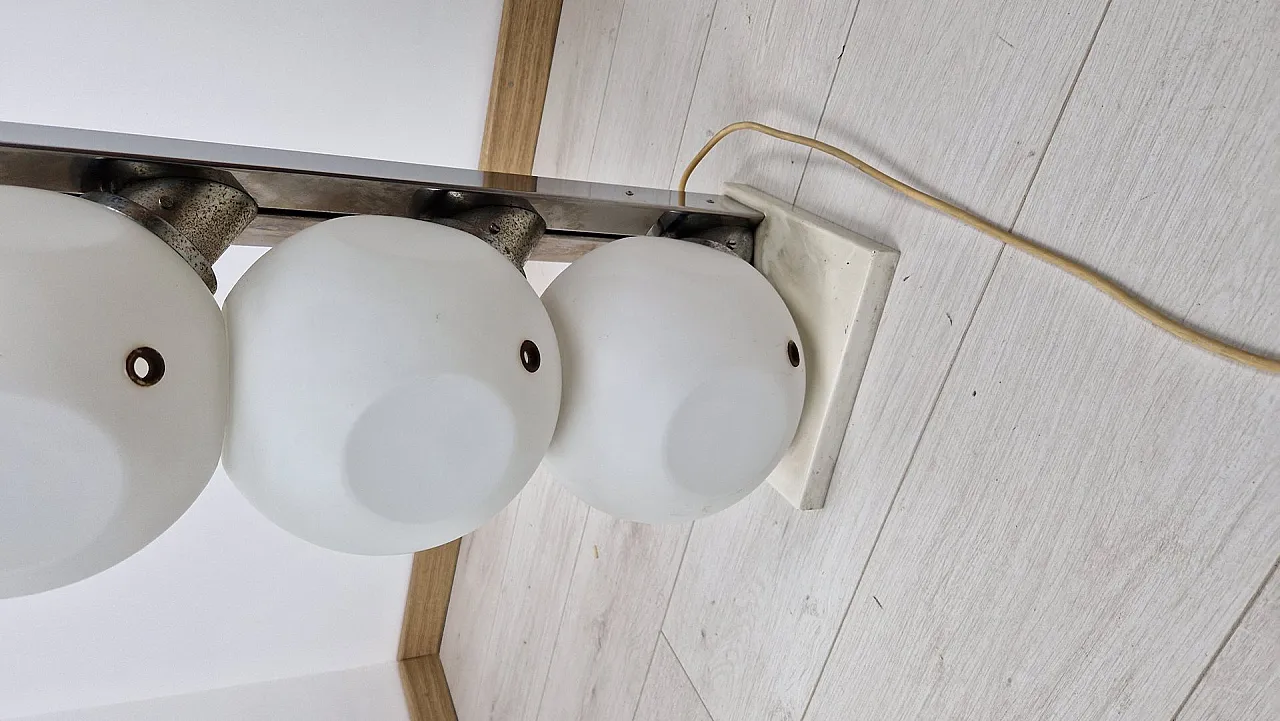 P440 floor lamp in opaline glass and metal from Lumi, 1970s 7