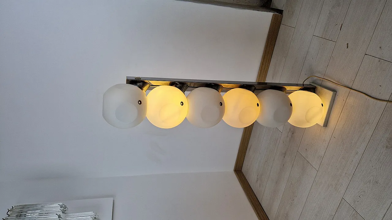P440 floor lamp in opaline glass and metal from Lumi, 1970s 13