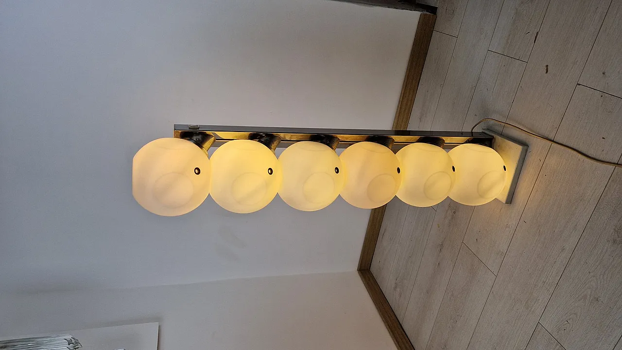 P440 floor lamp in opaline glass and metal from Lumi, 1970s 15