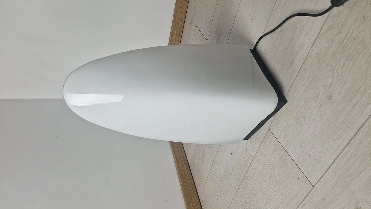 Table lamp in iron and milk glass from Mazzega Murano, 1960s 3
