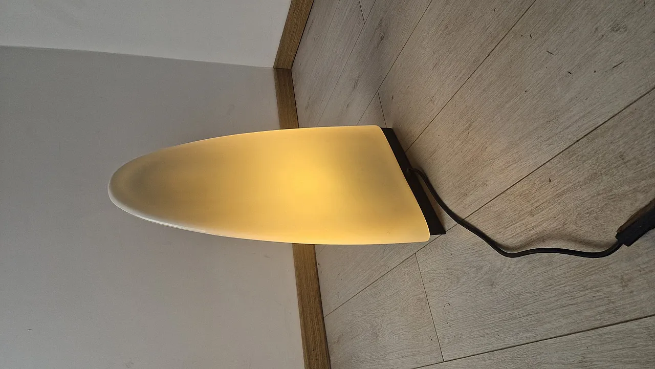 Table lamp in iron and milk glass from Mazzega Murano, 1960s 4