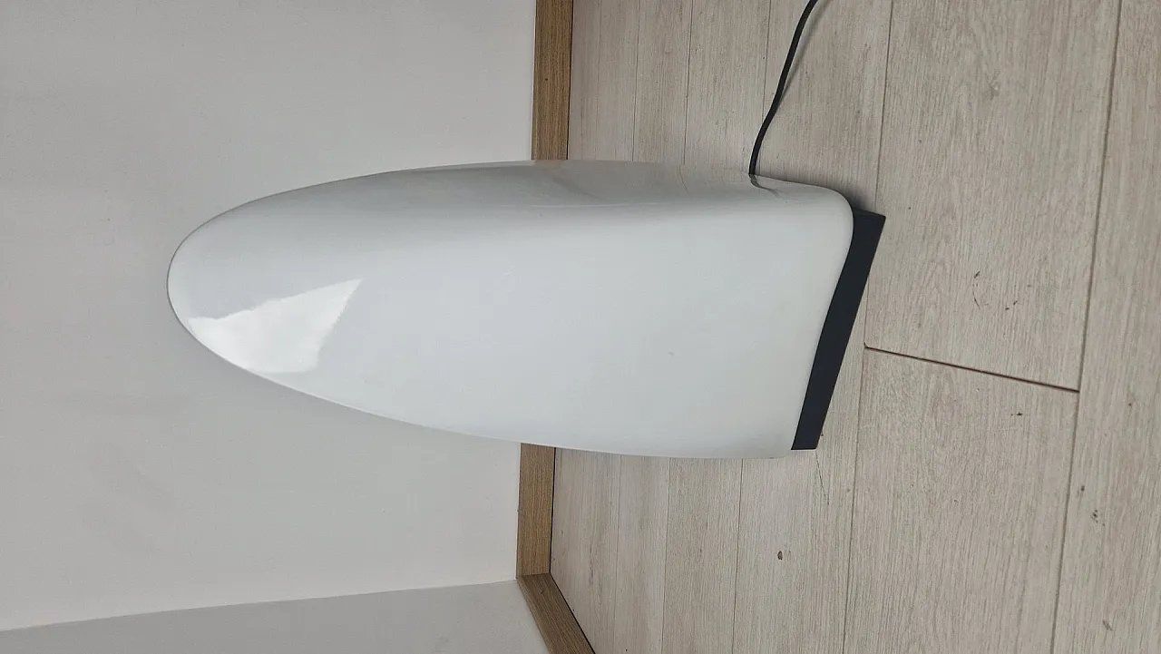 Table lamp in iron and milk glass from Mazzega Murano, 1960s 5