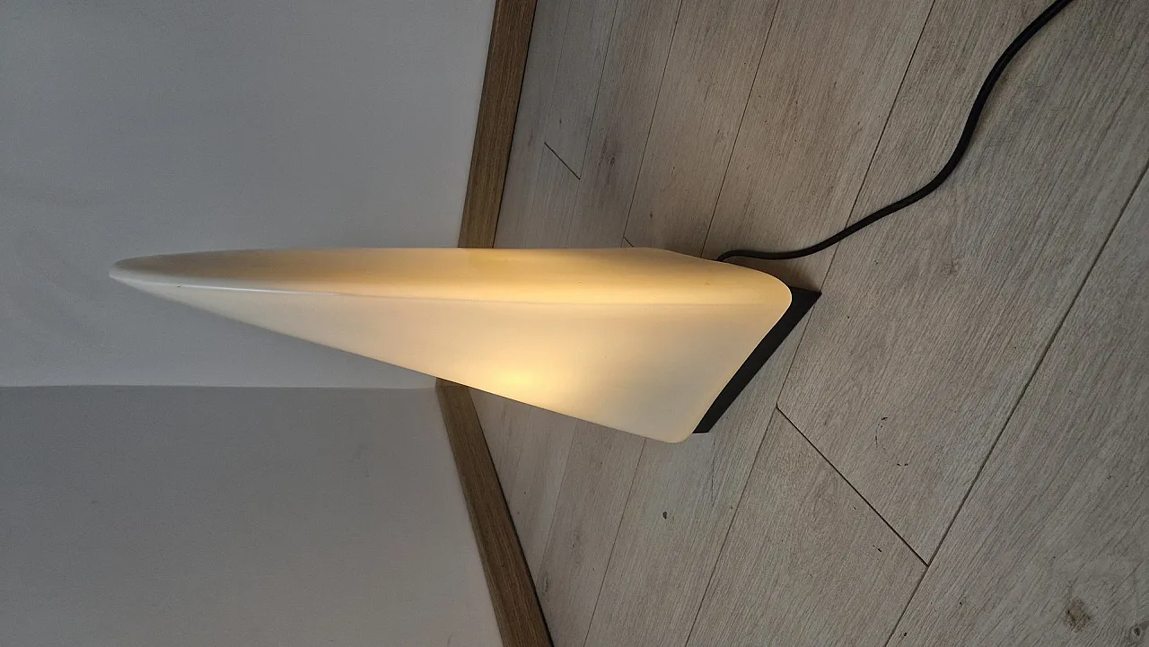 Table lamp in iron and milk glass from Mazzega Murano, 1960s 6
