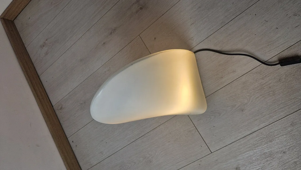 Table lamp in iron and milk glass from Mazzega Murano, 1960s 8