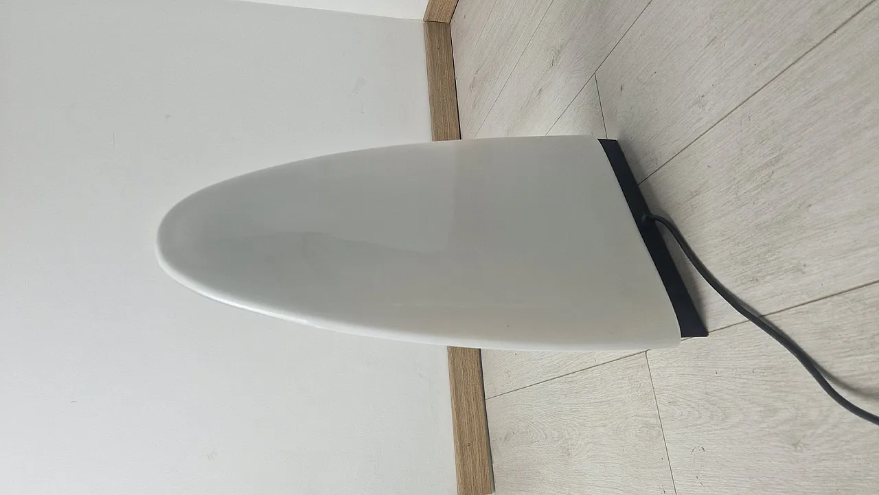 Table lamp in iron and milk glass from Mazzega Murano, 1960s 9