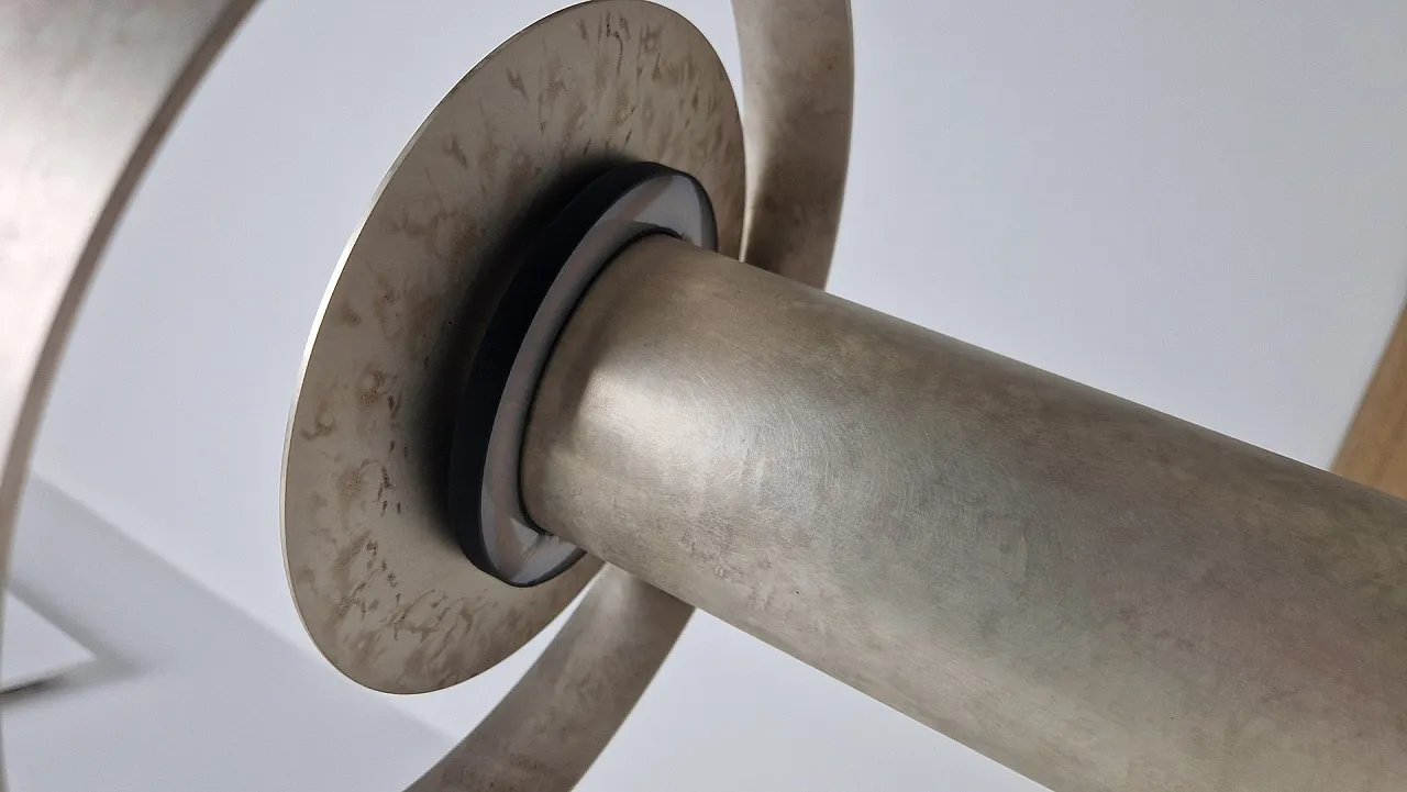 Circle lamp in silver metal by Massimo Tonnettos for Venicem, 2000s 9
