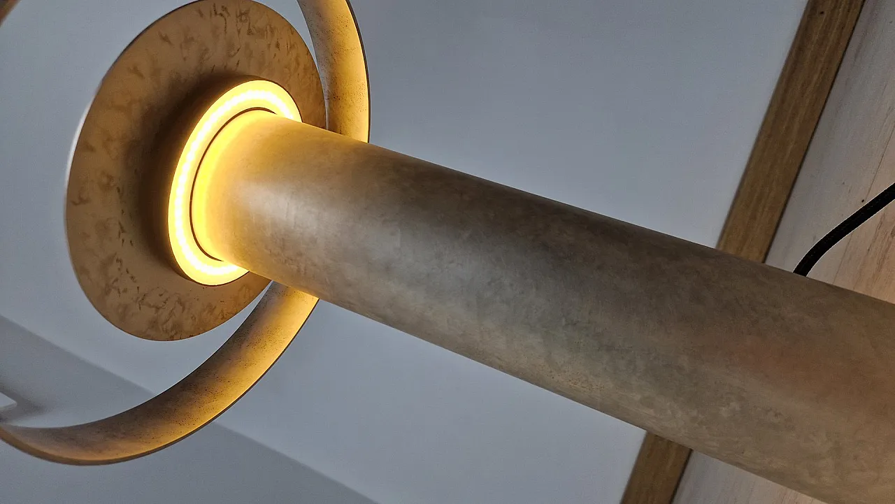 Circle lamp in silver metal by Massimo Tonnettos for Venicem, 2000s 10