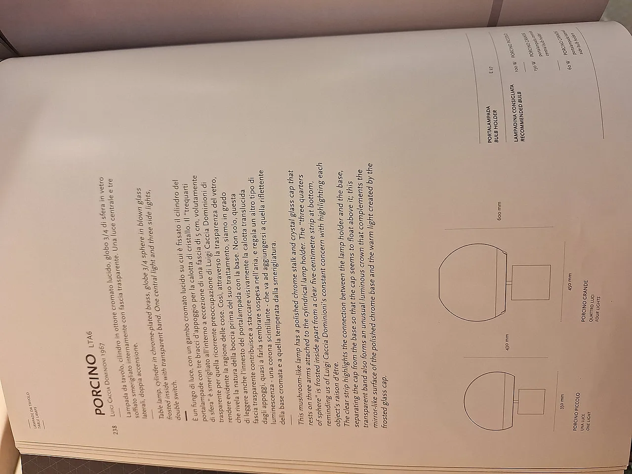 Porcino table lamp by Luigi Caccia Dominioni for Azucena, 1990s 12