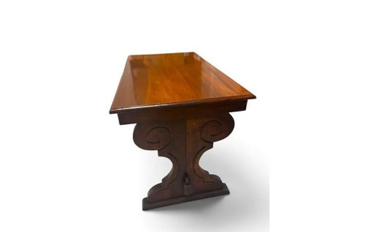 Rectangular wooden table with shaped legs, early 20th century 3