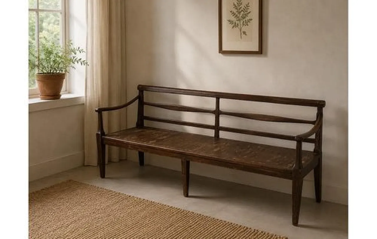Bench with armrests, early 20th century 2