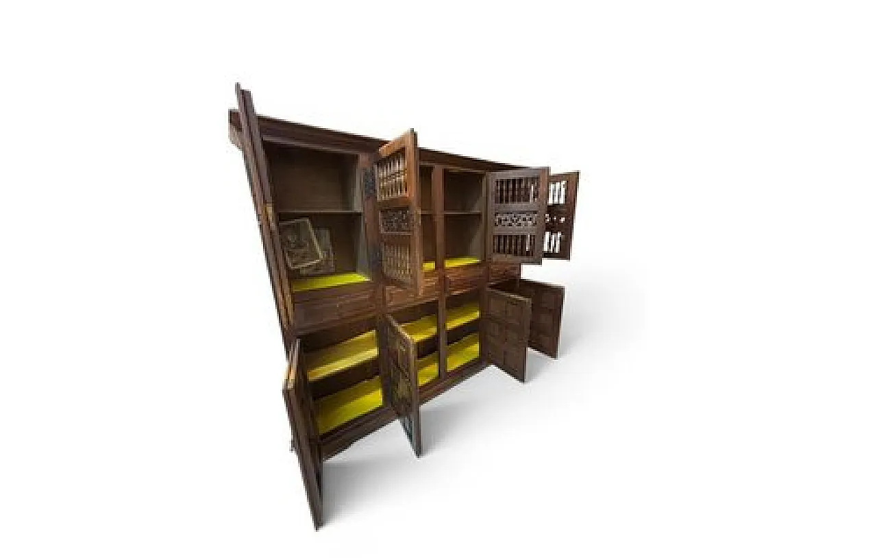 Castilian wood pantry cabinet with perforated doors, 20th century 11