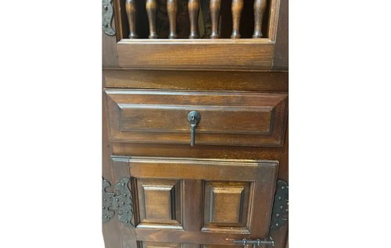 Castilian wood pantry cabinet with perforated doors, 20th century 14