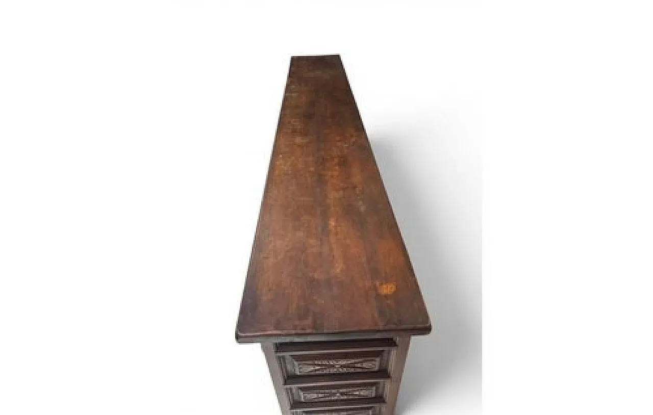 Spanish rustic carved wood sideboard, early 20th century 12