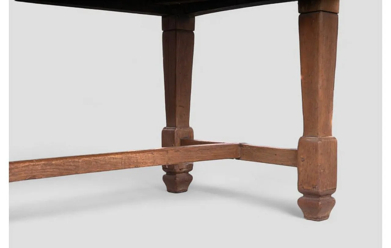 Rustic wood table with 2 drawers, early 20th century 7