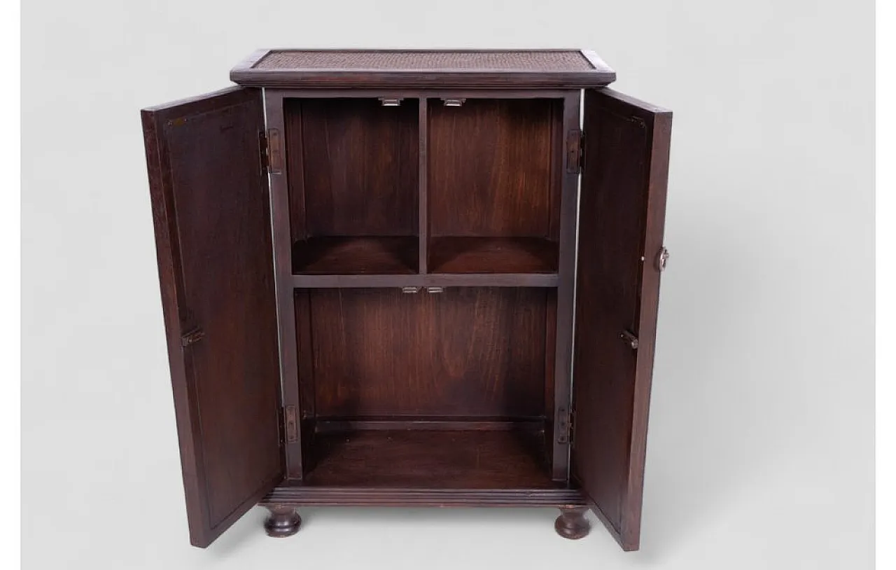 Thai cabinet in acacia wood with rattan inserts, 20th century 4