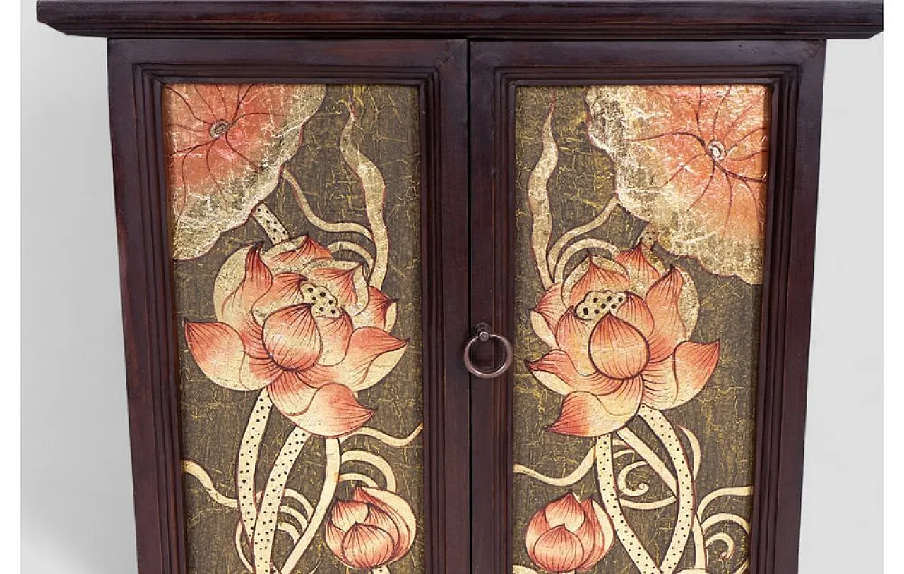 Thai cabinet in acacia wood with rattan inserts, 20th century 8