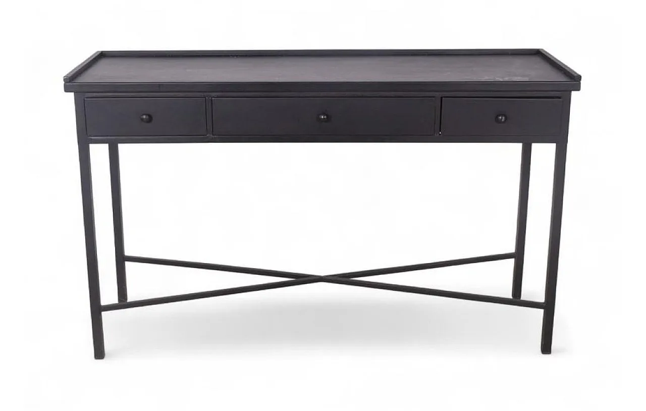 Black console table with three drawers, 20th century 1