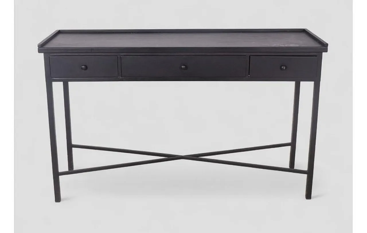 Black console table with three drawers, 20th century 2