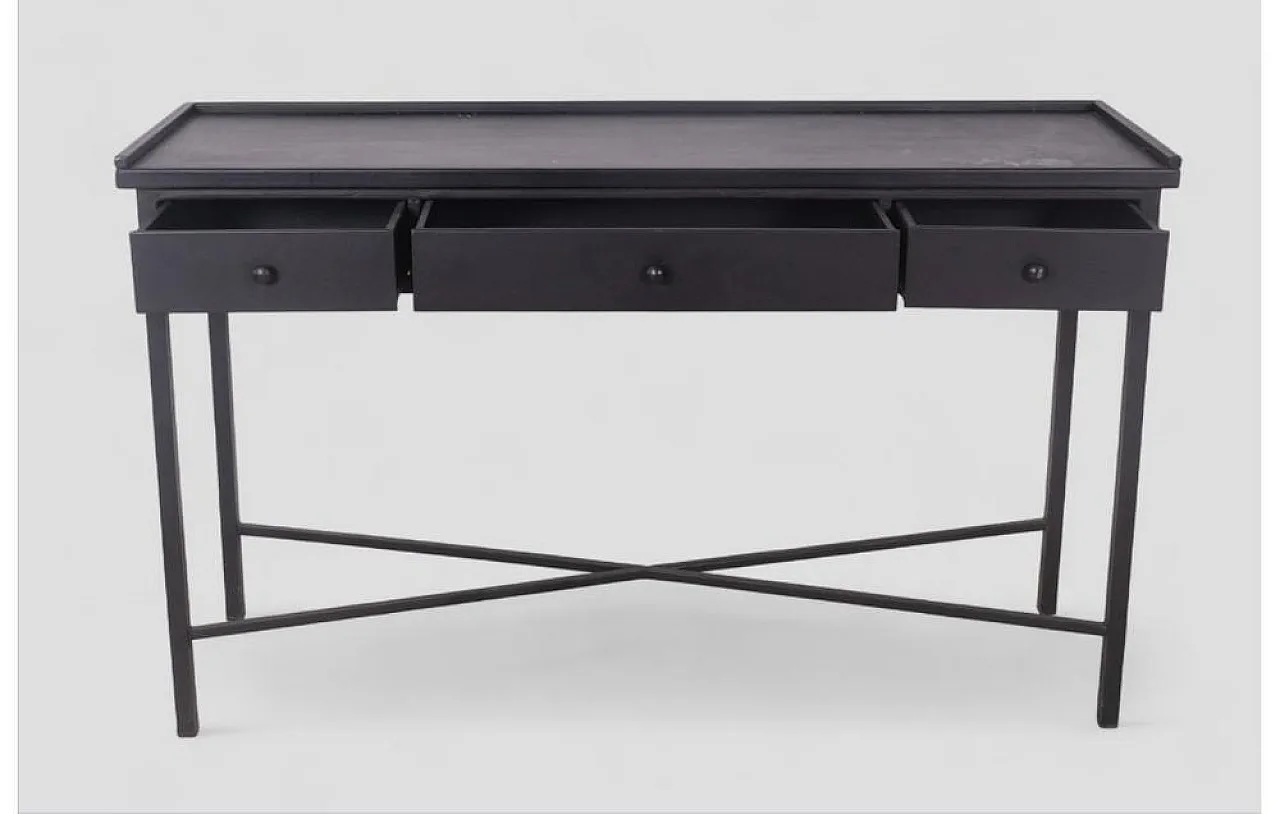 Black console table with three drawers, 20th century 6
