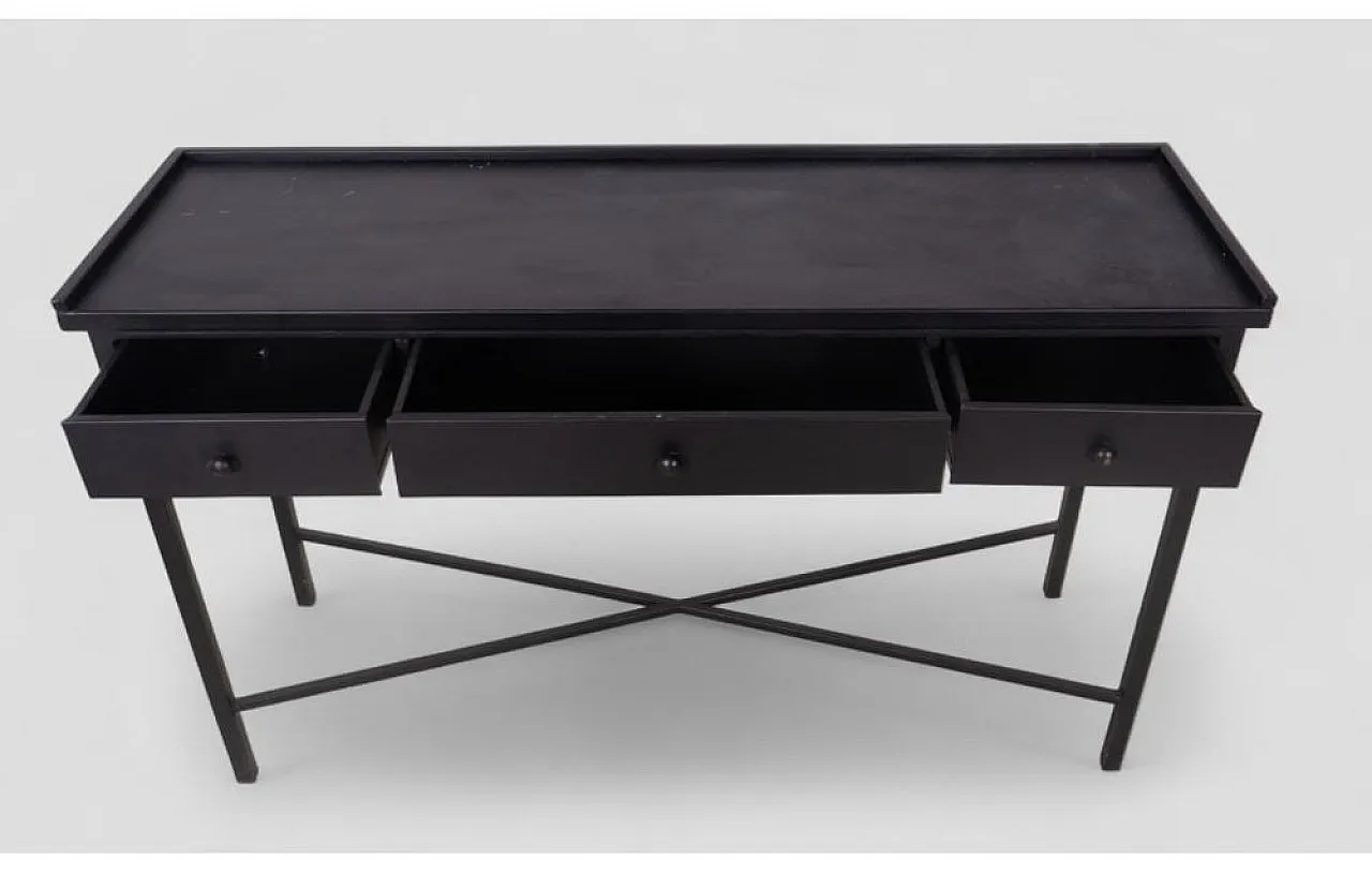 Black console table with three drawers, 20th century 7