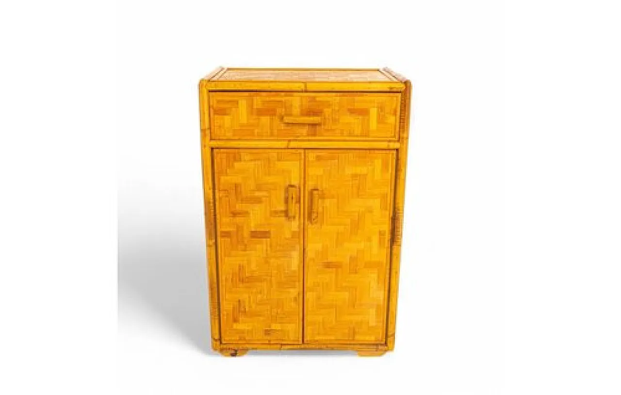 Bamboo and rattan sideboard, 1970s 1