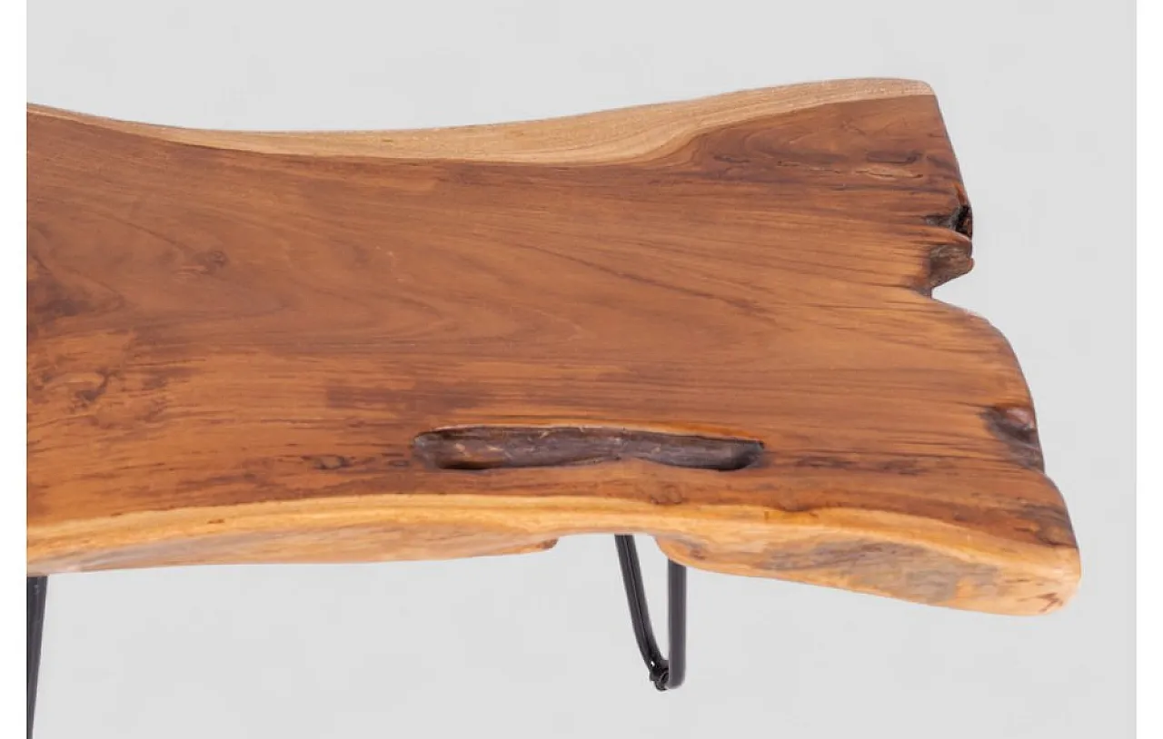 Industrial coffee rable in cedar wood and iron, 1980s 4